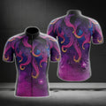 Purple Octopus Cycling Short Sleeve Jersey For Mens, Octopus Lovers Cycling Jerseys CG0108