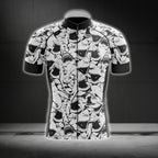 Black And White Shark Cycling Jersey Short Sleeve For Mens, Cycling Jerseys For Shark Lovers CG0260