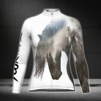 Custom Name Horse Women's Cycling Long Sleeve Jersey, Custom Horse Cycling Jerseys CG0695