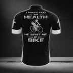 I Asked God For Health He Sent Me My Bike Short Sleeve Cycling Jersey Mens, God Christian Cycling Jeresys CG0486