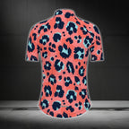 Pink Leopard Cycling Short Sleeve Jersey Womens, Leopard Cycling Jersey For Ladies CZ0107