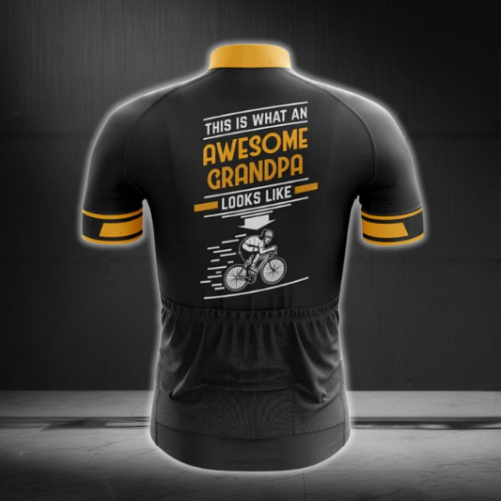 This Is What An Awesome Grandpa Looks Like Men's Cycling Short Sleeve Jersey, Funny Grandpa Cycling Jerseys CG0148