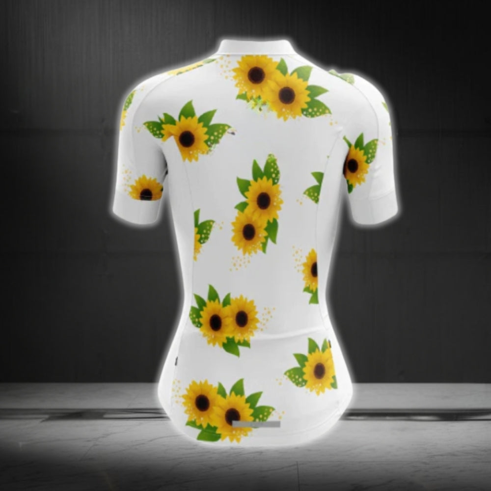 Sunflower Cycling Short Sleeve Jersey For Ladies, Sunflower Cycling Jerseys CG0639