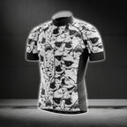 Black And White Shark Cycling Jersey Short Sleeve For Mens, Cycling Jerseys For Shark Lovers CG0260