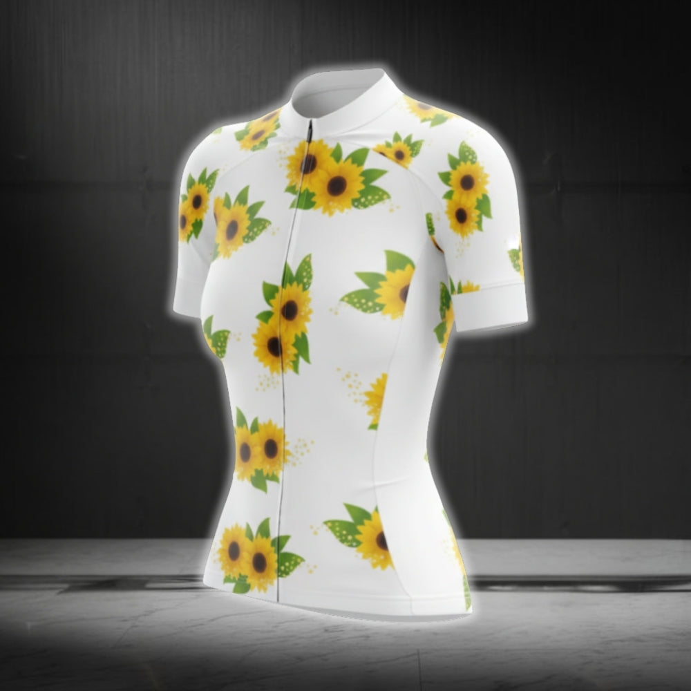 Sunflower Cycling Short Sleeve Jersey For Ladies, Sunflower Cycling Jerseys CG0639