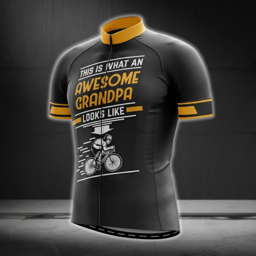 This Is What An Awesome Grandpa Looks Like Men's Cycling Short Sleeve Jersey, Funny Grandpa Cycling Jerseys CG0148