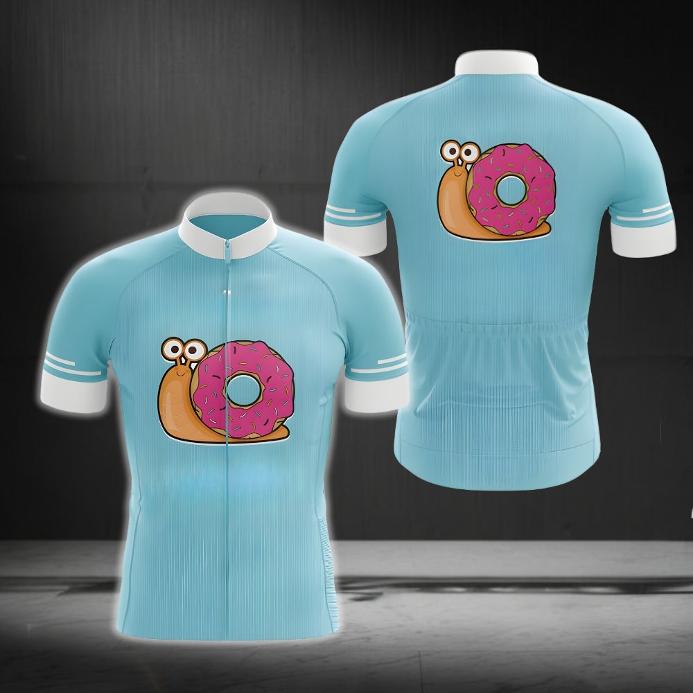 Snail Donut Cycling Jersey Short Sleeve Men, Funny Snail Cycling Jersey For Mens CZ0106