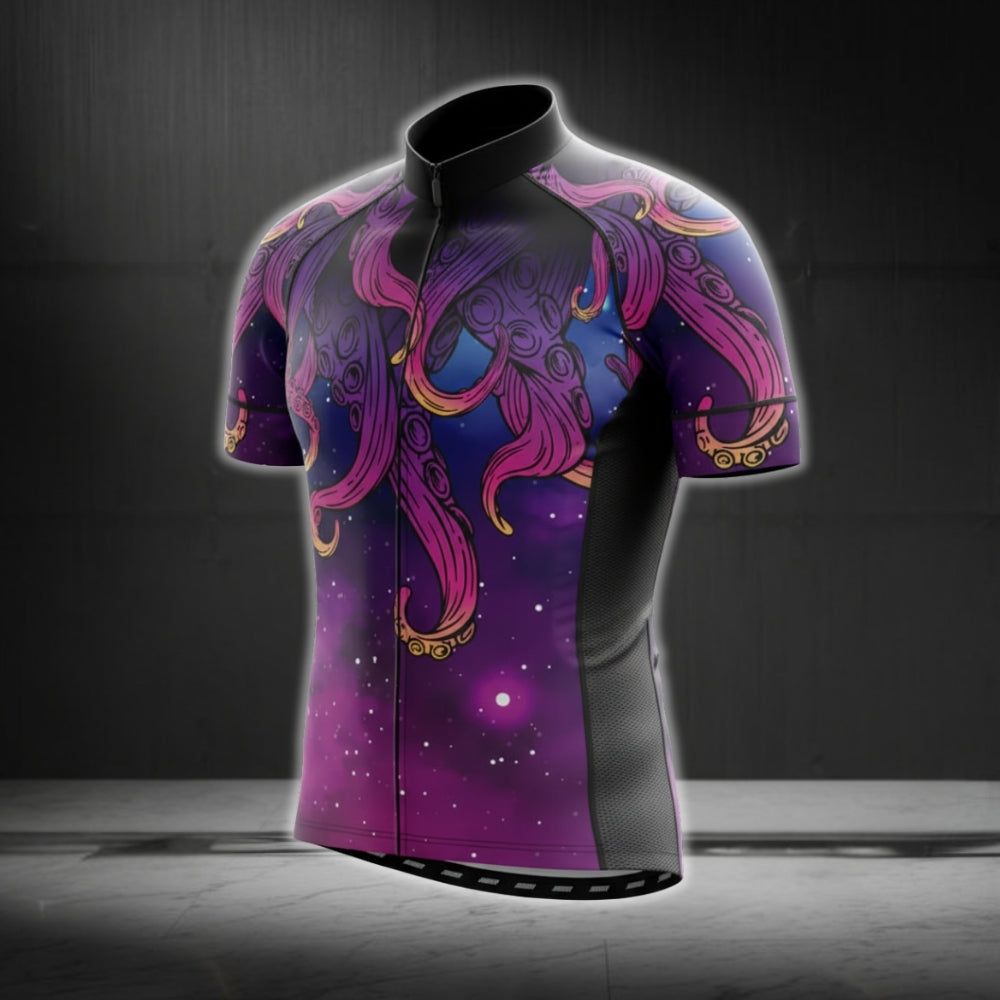Purple Octopus Cycling Short Sleeve Jersey For Mens, Octopus Lovers Cycling Jerseys CG0108