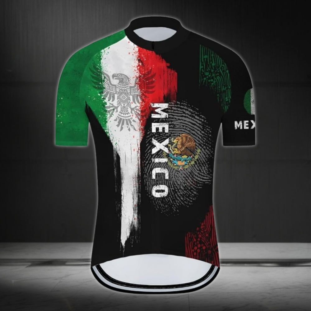 Mexico Flag Cycling Short Sleeve Jersey For Mens, Mexico Cycling Jerseys CZ0024