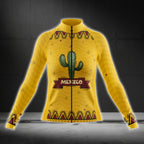 Women's Mexico Cactus Cycling Long Sleeve Jersey, Yellow Cactus Cycling Jersey For Ladies CG0640