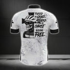 Skull Fueled By Grace Guided By Christ Riding Free Cycling Short Sleeve Jersey For Men, Skull Christian Cycling Jerseys CG0487