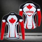 Men's Canada Flag Cycling Long Sleeve Jersey, Canada Cycling Jerseys CZ0026
