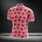 Pink Watermelon Men's Cycling Short Sleeve Jersey, Watermelon Cycling Jerseys CG0458