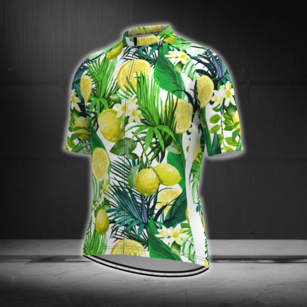 Lemon Tropical Men's Cycling Short Sleeve Jersey, Lemon Cycling Jerseys CG0361