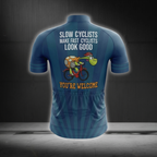 Slow Cyclists Make Fast Cyclists Look Good Cycling Short Sleeve Jersey For Men, Funny Turtle Cycling Jersey CG0859