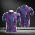 Purple Gradient Short Sleeve Men's Cycling Jersey, Purple Cycling Jersey CG0697