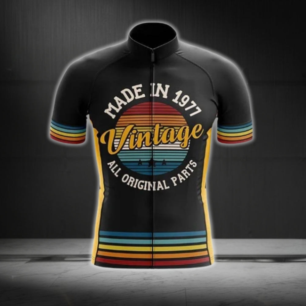 Made In 1977 Vintage All Original Parts Custom Retro Cycling Short Sleeve Men Jersey, Custom Year Retro Cycling Jerseys CG0495