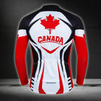 Men's Canada Flag Cycling Long Sleeve Jersey, Canada Cycling Jerseys CZ0026