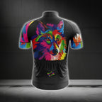 Wolf Colorful Cycling Jersey Short Sleeve For Men, Wolf Cycling Jersey Mens CZ0105