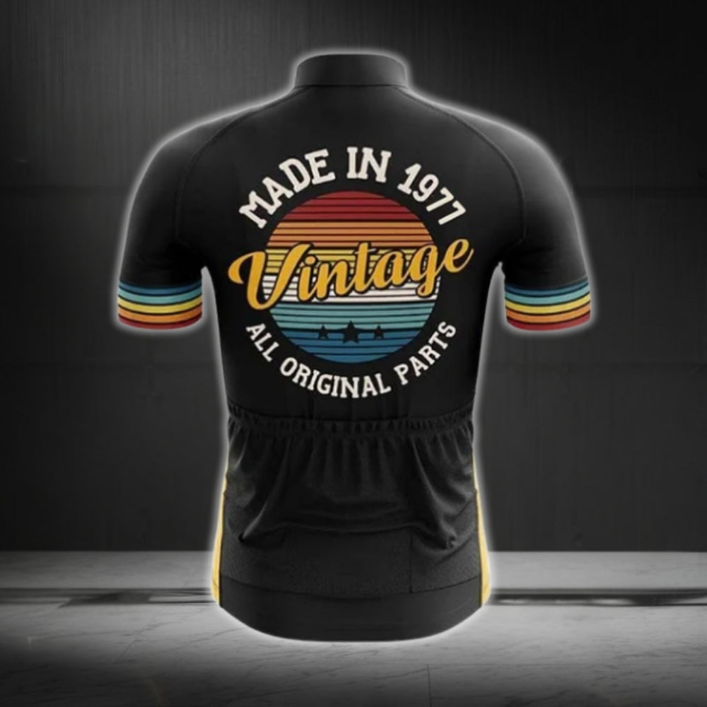 Made In 1977 Vintage All Original Parts Custom Retro Cycling Short Sleeve Men Jersey, Custom Year Retro Cycling Jerseys CG0495
