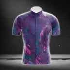 Purple Gradient Short Sleeve Men's Cycling Jersey, Purple Cycling Jersey CG0697