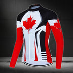 Men's Canada Flag Cycling Long Sleeve Jersey, Canada Cycling Jerseys CZ0026