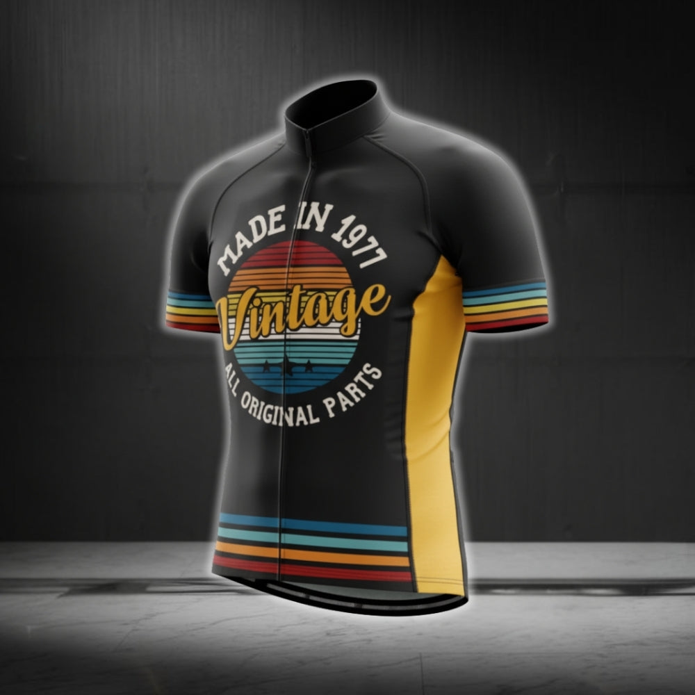 Made In 1977 Vintage All Original Parts Custom Retro Cycling Short Sleeve Men Jersey, Custom Year Retro Cycling Jerseys CG0495
