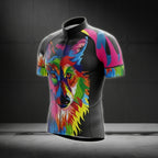 Wolf Colorful Cycling Jersey Short Sleeve For Men, Wolf Cycling Jersey Mens CZ0105