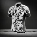 Labrador Retriever Black And White Cycling Short Sleeve Jerseys For Men, Retriever Dog Lovers Cycling Jerseys CG0263