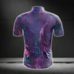 Purple Gradient Short Sleeve Men's Cycling Jersey, Purple Cycling Jersey CG0697