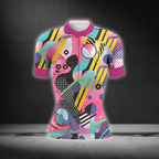 Colorful Cycling Short Sleeve Jersey For Laides, Womens Colorful Cycling Jersey CG0861