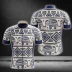 Elephant Tribal Short Sleeve Men's Cycling Jersey, Elephant Lovers Cycling Jerseys CG0264