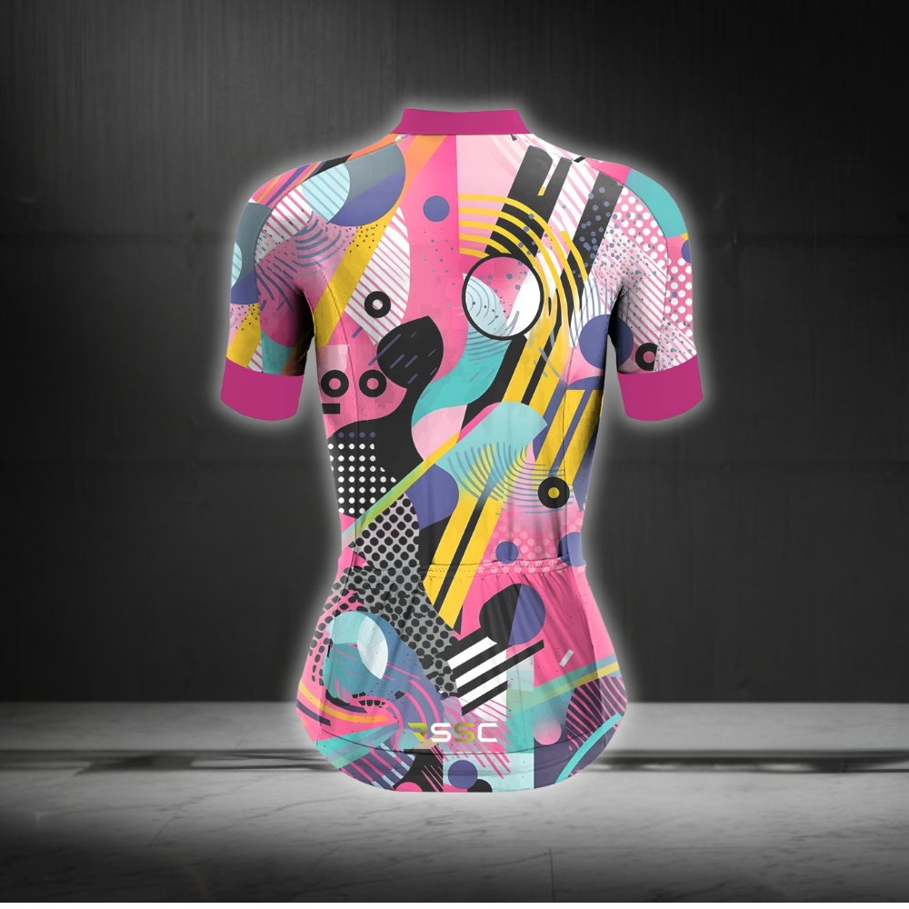 Colorful Cycling Short Sleeve Jersey For Laides, Womens Colorful Cycling Jersey CG0861