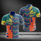 Abstract Geometric Cycling Short Sleeve Jersey For Men, Colorful Cycling Jerseys CG0698