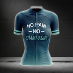 No Pain No Champagne Women's Short Sleeve Cycling Jersey, Champagne Cycling Jerseys For Ladies CG0150