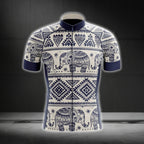 Elephant Tribal Short Sleeve Men's Cycling Jersey, Elephant Lovers Cycling Jerseys CG0264