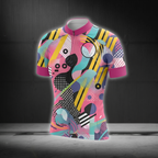 Colorful Cycling Short Sleeve Jersey For Laides, Womens Colorful Cycling Jersey CG0861