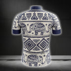 Elephant Tribal Short Sleeve Men's Cycling Jersey, Elephant Lovers Cycling Jerseys CG0264