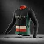 Bike And Smile Long Sleeve Men's Cycling Jersey, Minimalist Cycling Jerseys CZ0027