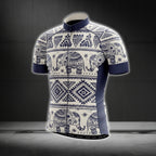Elephant Tribal Short Sleeve Men's Cycling Jersey, Elephant Lovers Cycling Jerseys CG0264