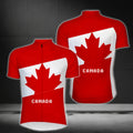 Red And White Canada Men's Cycling Short Sleeve Jersey, Canada Cycling Jerseys For Mens CZ0102