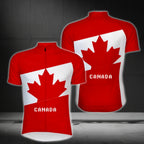 Red And White Canada Men's Cycling Short Sleeve Jersey, Canada Cycling Jerseys For Mens CZ0102