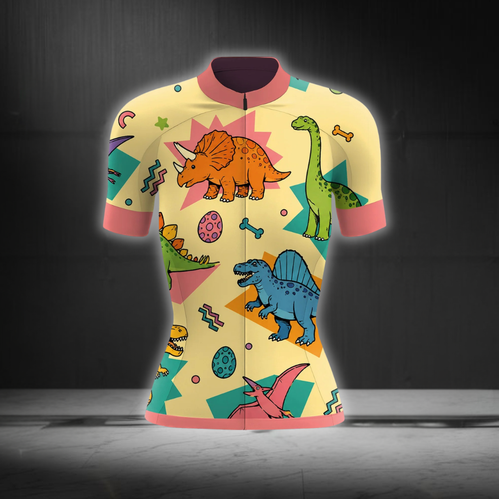 Dinasour Cycling Short Sleeve Jersey For Ladies, Dinasour Cycling Jersey CG0862