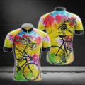 Skull Tie Dye Men's Cycling Short Sleeve Jersey, Skull Cycling Jerseys CG0089