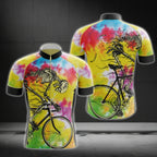 Skull Tie Dye Men's Cycling Short Sleeve Jersey, Skull Cycling Jerseys CG0089
