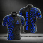 Custom Black Blue Tribal Short Sleeve Cycling Jersey, Custom Tribal Cycling Jerseys CG0489