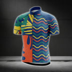 Abstract Geometric Cycling Short Sleeve Jersey For Men, Colorful Cycling Jerseys CG0698