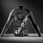 Ride Or Die Skull Long Sleeve Cycling Jersey For Mens, Funny Skull Cycling Jersey CZ0028