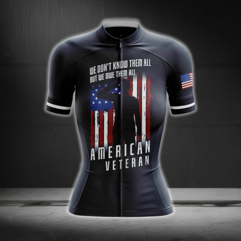 We Don't Know Them All But We Owe Them All American Veteran Cycling Jersey Womens Short Sleeve, Veteran Cycling Jersey For Ladies CG0265