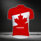 Red And White Canada Men's Cycling Short Sleeve Jersey, Canada Cycling Jerseys For Mens CZ0102